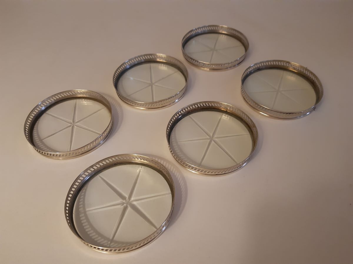 6 Cut Glass Coasters